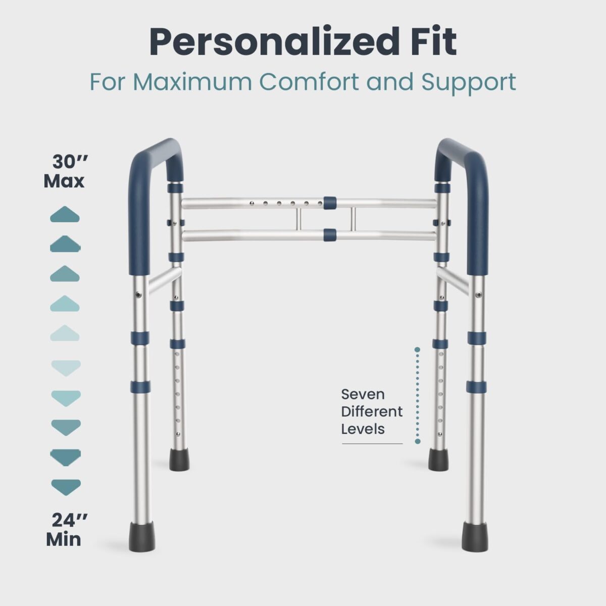 FSA/HSA Eligible - Toilet Safety Rails (350 lb) - Adjustable Toilet Safety Frame & Rails, Toilet Safety Rail for Elderly Adults, Toilet Handles for Seniors, Toilet Bars for Elderly & Handicap - Image 5