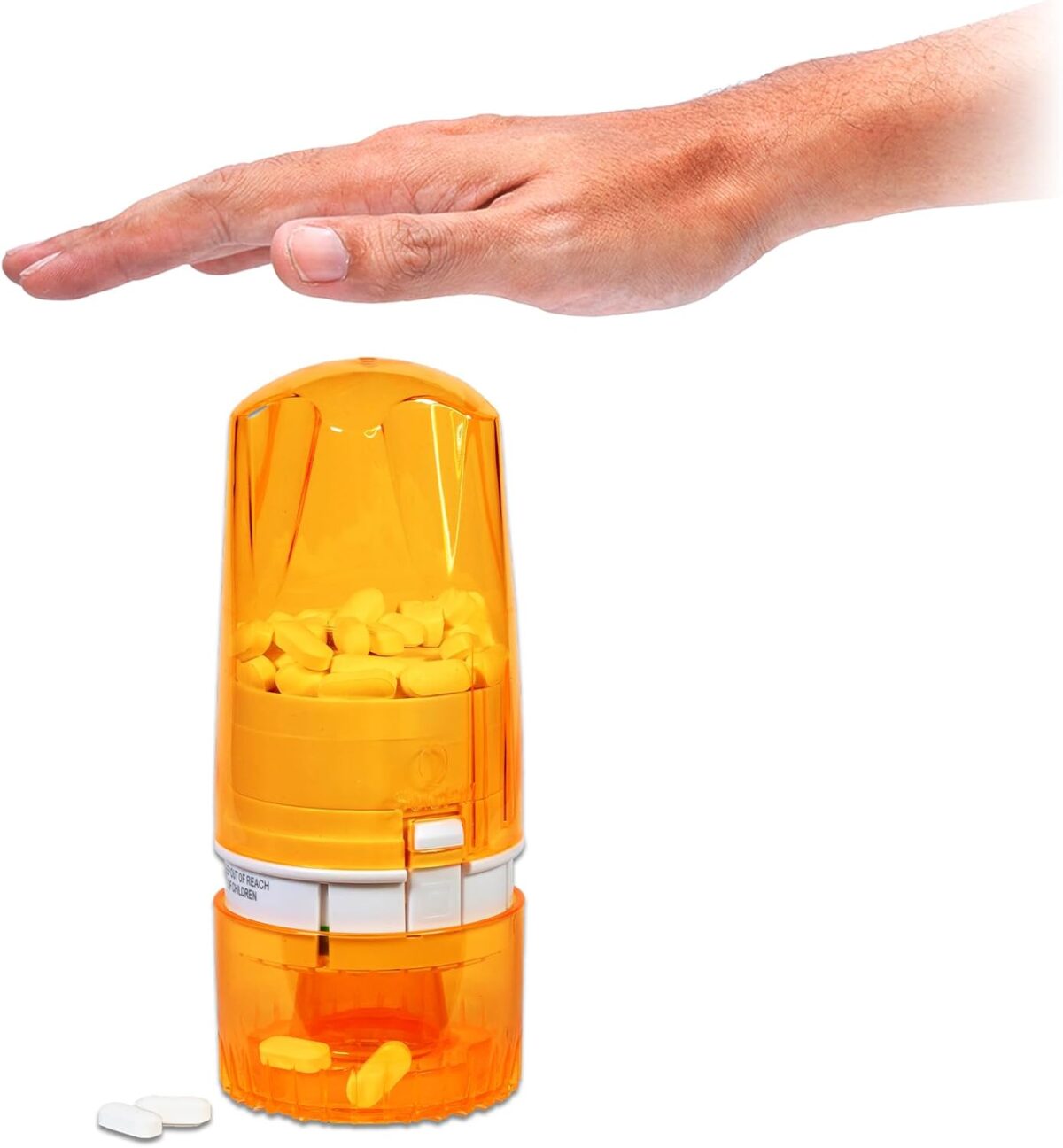 Pill Dispenser - Medication Holder for Adults & Seniors - Lock Feature - Arthritis Friendly - One Push, One Pill - Effortless & Hygienic - 75 Round Tablets - Image 1