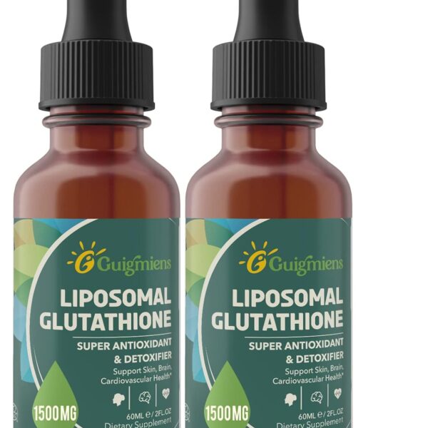 Liposomal Glutathione, Superior Absorption, Liquid Glutathione Supplement, Powerful Antioxidant, Liver Detox, Immune Enhancer, Soy-Free, Non-GMO, Vegan & Gluten Fre, 4 fl.oz,1500 mg