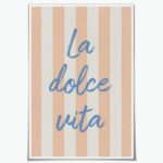 HTCARWAT La Dolce Vita Print Trendy Wall Art Italian Quote Typography Art Digital Download Girly Room Decor Cute Wall Art Retro Wall Print Unframed8x12inch