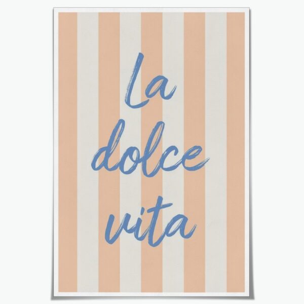 HTCARWAT La Dolce Vita Print Trendy Wall Art Italian Quote Typography Art Digital Download Girly Room Decor Cute Wall Art Retro Wall Print Unframed8x12inch