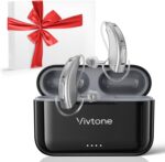 Rechargeable Hearing Aids for Seniors Adults, Advanced Multi Channel Digital BTE Hearing Assist, with Recycle Charging Case for 125 Hrs Backup Power, Auto-On/Off, Pair, Lucid508