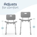 Medline Bath Chair, Bench, Seat, Stool for Disabled, Seniors & Elderly Bathroom Transfer Inside Shower/Tub/Bathtub – 400 Lbs. Capacity, Gray - Image 2