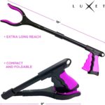 Grabber Reacher Tool - 2 Pack - Latest Version Long 19/32 Inch Foldable Pick Up Stick - Strong Grip Magnetic Tip Lightweight Trash Picker Claw Reacher Grabber Tool for Elderly Reaching, Luxet (Pink) - Image 5