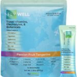 Travel Vitamin Tonic for Flight, Jet Lag, Hydration, Circulation, Digestion & Immune Support, Promotes Calmness, Electrolyte Powder, Travel Essentials, Passion Fruit Tangerine, 15 Sticks