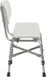 Drive Medical 12021KD-1 Bariatric Heavy Duty Bathroom Bench with Back, Gray - Image 4