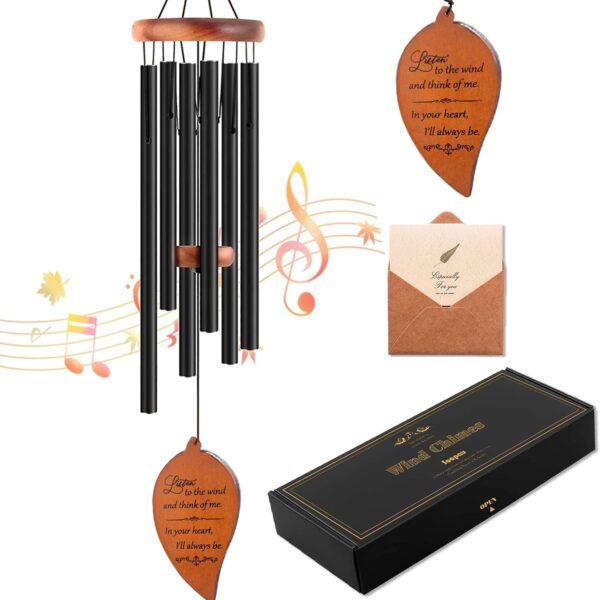 Memorial Sympathy Wind Chimes, Sympathy Gift Baskets in Memory of a Loved One Mother Father for Memorial/Bereavement/Condolence, 30" Wooden