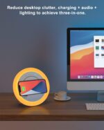 Bluetooth Speaker Night Lightsr,Wireless Charging Modern Speaker,Best Teenage Birthday Gift Ideas Tween Girls Gifts/Please use The Original Adapter - Image 7