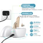 Hearing Aids for Seniors,Rechargeable Hearing Amplifier with Noise Cancelling,Adjustable Volume Control,One Pair Hearing Assist Devices with Charging Box(White) - Image 5