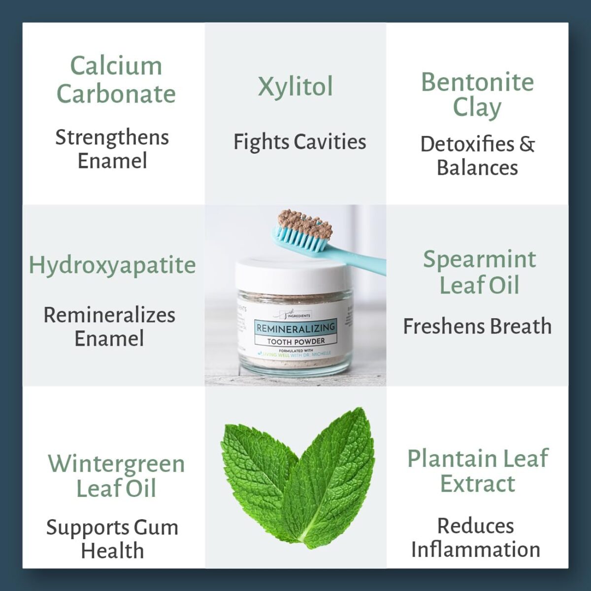 Remineralizing Tooth Powder | Fluoride-Free Formula with Hydroxyapatite | Cavity Prevention & Remineralization | Safe & Clean Ingredients | Cool Mint Flavor - Image 4