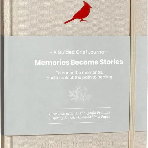Guided Grief Journal for Navigating Loss. Memorial, Sympathy Gifts for Loss of Loved One. Bereavement, Cardinal, Remembrance, Sorry For Your Loss Gifts. Grief Journal with 4 Sections of Prompts.