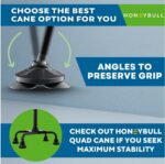 HONEYBULL Walking Cane for Men & Women - Foldable, Adjustable, Collapsible, Free Standing Cane, Pivot Tip, Heavy Duty | Walking Sticks, Folding Canes for Seniors & Adults (Black, Pivot Cane) - Image 4