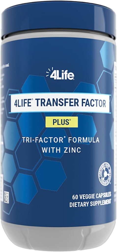 4Life Transfer Factor Plus - Support with Zinc, Super Mushroom Blend (Maitake, Shiitake, Agaricus), and Colostrum & Egg Yolk Extracts - 60 Capsules