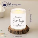 Shqiueos Sympathy Gifts for Loss of Loved One-No Words Just Hugs 7oz Lavender Scented Candle, Bereavement Gift Idea, Memorial, Grief, Thinking of You, Get Well, Comfort Condolence Gift (White) - Image 2