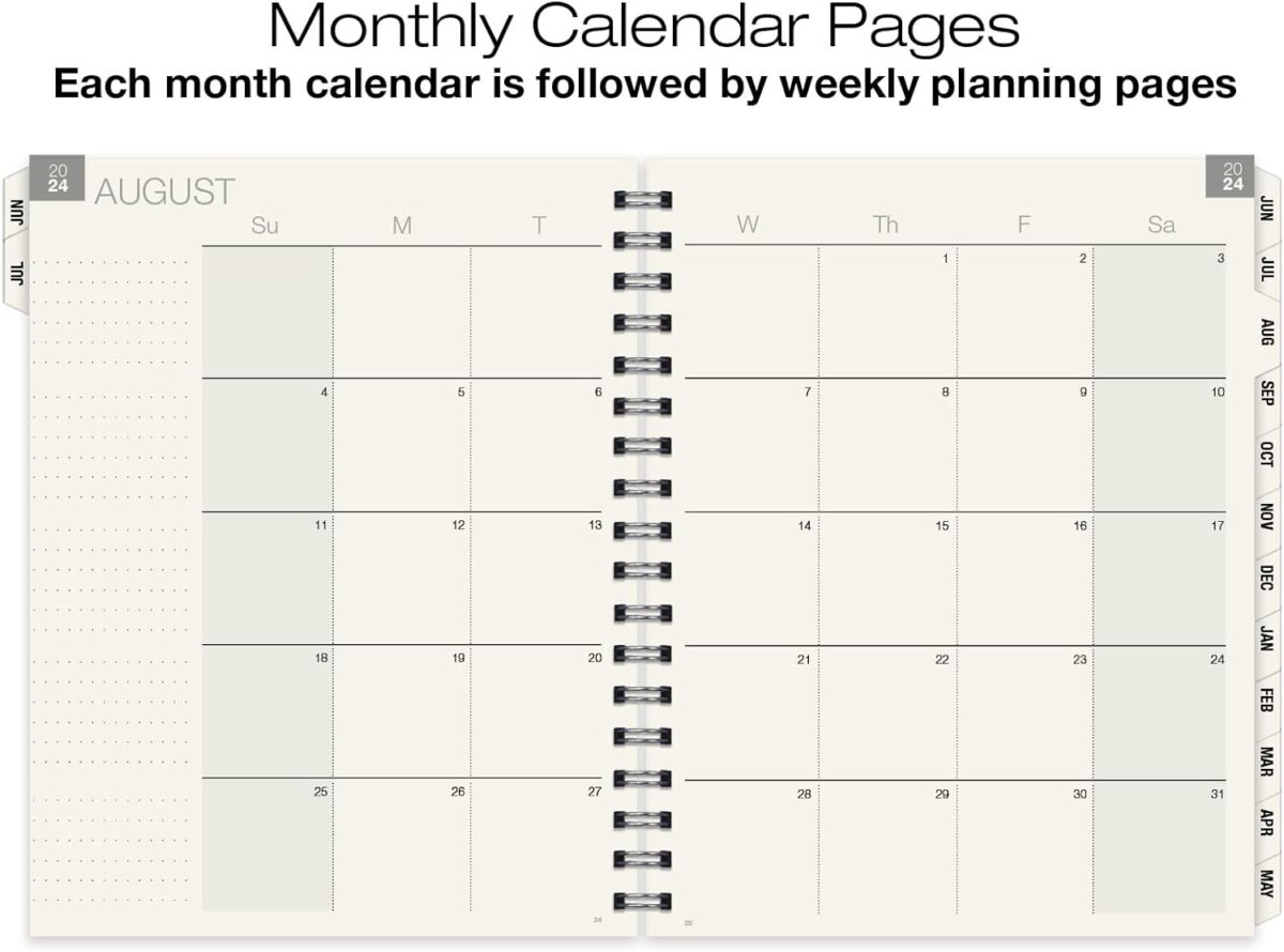 Global Printed Products Essential 8.5"x11" Monthly & Weekly 2024-2025 Planner - (8.5" x 11" - June 2024 Through July 2025) - Image 4