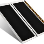 3FT Wheelchair Ramp, Non-Slip Portable Aluminum Ramp for Disabled Single-Fold 800lbs Weight Capacity for Steps Stairs and Thresholds