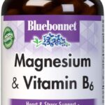 Bluebonnet Nutrition Magnesium & B6 – 400 mg Magnesium Oxide & Aspartate with Vitamin B6 25 mg – Heart & Brain Magnesium Complex for Women & Men* - Non-GMO, Vegan, Gluten-Free - 90 Vegetable Capsules