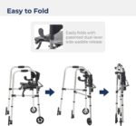 Drive Medical 10233 Clever Lite Foldable Rollator Walker, Gray - Image 4