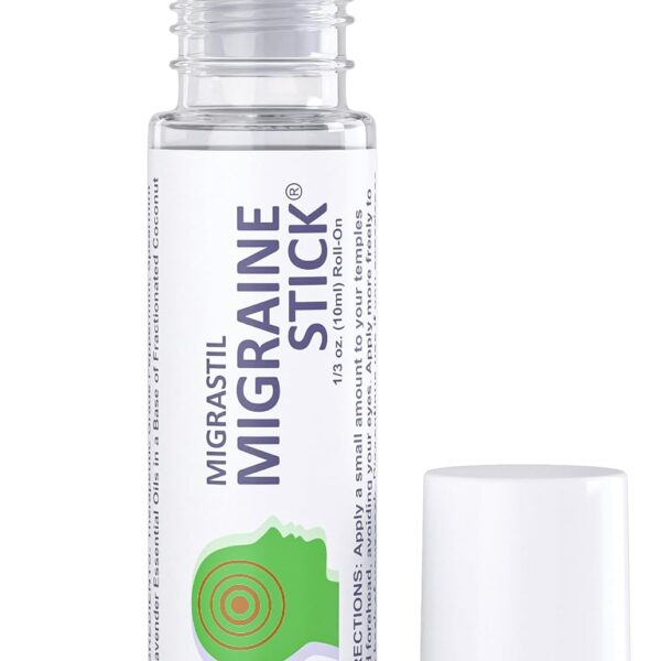 Migrastil Migraine Stick Rollon - Fast Cooling Comfort for Your Head. Aromatherapy with Peppermint & Other Essential Oils. Metal Roller. Made in USA by Basic Vigor