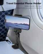 MiiKARE Airplane Travel Essentials Phone Holder, Universal Handsfree Phone Mount for Flying with 360 Degree Rotation, Accessory for Airplane, Travel Must Haves Phone Stand for Desk, Black&Black - Image 3