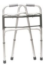 HEALTHLINE Junior Folding Walker Lightweight Deluxe 2 Button with 5-inch Wheels and Additional 2 Pair Free Rear Glides, Front Wheeled Walker for Seniors & Children - Image 3