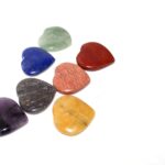 Jet Heart Shaped Chakra 7 Stones Sets Free Booklet Jet International Crystal Therapy Chakra Balancing Reiki Healing Energy Aura w/Pouch Spiritual Metaphysical Divine