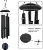 ASTARIN 45 in Memorial Wind Chimes Large with 6 Heavy Tubes, Large Deep Tone Wind Chimes Outdoor for Garden Hanging Décor,Sympathy Gifts. Black - Image 3
