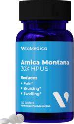 VitaMedica Arnica Montana 30X Rapid Dissolve Arnica Tablets for Natural Pain, Bruising, and Swelling Support - Homeopathic Medicine for Injury and Surgery Recovery - 150 Ct - 50 Servings