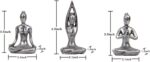 Leekung Yoga Meditation décor,Yoga Pose Statue Home Decoration,Zen Yoga Figurine for Spiritual Room, Set of 3 Yoga Gift Antique Silver Color - Image 2