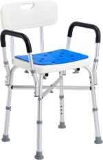 Shower Chair Seat, 400 lbs Capacity, Shower Stool with Crossing Bar, Padded Armrests and Back, Shower Chair for Inside Shower Bathtub, Adjustable Height Bench Bath Chair for Elderly Disabled - Image 9