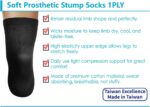 Cotton Prosthetic Stump Socks – BK, 1 PLY, Light Compression, Soft, Thin, Amputee Socks, Taiwan Excellence, 4 PCS XL/2XL/3XL - Image 3