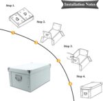 GUOZI Collapsible Storage Box, Decorative Memory Box with Lid & Metal Reinforced Corners, Cardboard File Bin with Handles, Organizer Gift Box for Keepsake Toy Photos Office Nursery Wardrobe Bookshelf - Image 7