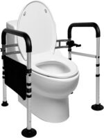 Toilet Safety Rails & Frames for Seniors,330 LBS Adjustable Foldable Toilet Safety Frame with Arms,Stand Alone,Stand Up Assistat for Seniors,with Sack,Fit Any Toilet,Easy Installation