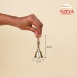 Shubhkart Solid Brass Ghanti for Pooja | 3.5 Inches Puja Bell for Temple | Hand Held Bell for Events Decoration, Food Line, Alarm, Jingles, Ringing and Service Bell (Small) - Image 3