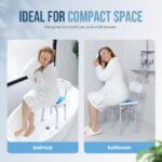 OasisSpace Heavy Duty Shower Chair with Back 500lb, EVA Padded Bath Seat with Height Adjustable Tube- Medical Tool Free Anti-Slip Shower Bench Bathtub Stool for Elderly, Senior, Handicap & Disabled - Image 6