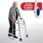 Medical king Walkers for Seniors Aluminum Lightweight Walker with Wheels, Adjustable Width and Height, Folding Walker for Elderly, Handicapped, Disabled 2 Wheels in Front - Image 7