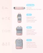 BAGSMART 6 Set/4 Set/2 Set Compression Packing Cubes for Travel, Lightweight Vacation Travel Essentials, Travel Accessories for Suitcase Organizer Bags Set, Durable Luggage Organizer Travel Bags - Image 2