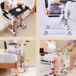 Patient Lift Transfer Chair for Home,Portable 4 in 1 Patient Lift Wheelchair 180° Split Seat, Toilet Transfer Chair W/Cushion Hydraulic Lifting Nursing Car for Elderly - Image 5