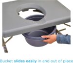 NOVA Medical Products 500 lb. Weight Capacity Heavy Duty Bedside Commode Chair with Drop-Arm (for Easy Transfer), Extra Wide Seat & Bariatric Commode Chair, Grey - Image 3