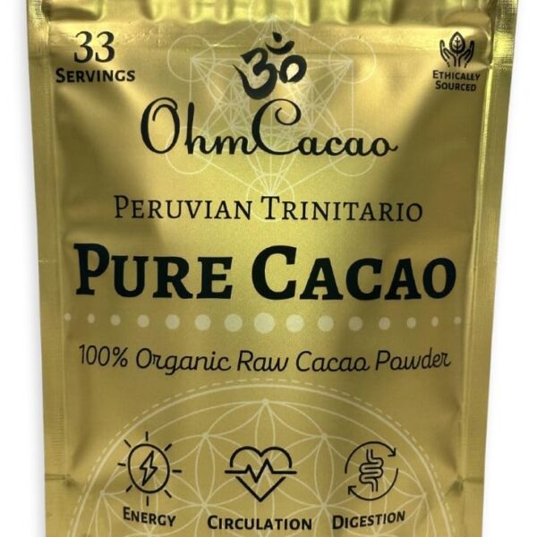 Ohm Raw Cacao Powder Organic Pure Unsweetened | Natural Source of Magnesium & Iron | Organic Chocolate Baking Powder/Drink Mix (33 Servings)