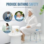 OasisSpace Heavy Duty Shower Chair with Back 500lb, EVA Padded Bath Seat with Height Adjustable Tube- Medical Tool Free Anti-Slip Shower Bench Bathtub Stool for Elderly, Senior, Handicap & Disabled - Image 7