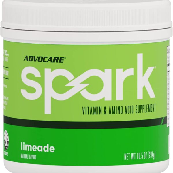 AdvoCare Spark Vitamin & Amino Acid Supplement - Focus & Energy Drink Powder Mix with Vitamin A, B-6, C & E - Also Includes L-Carnitine & L-Tyrosine - Limeade - 10.5 oz
