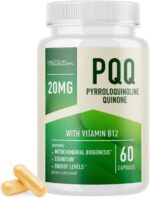 PQQ Supplement 20mg | Mitochondrial Biogenesis & Energy Optimizer With CoQ10 & Vitamin B12 | Supports Brain Health & Mitochondria Production | Ultra PQQ Formula | Vegan, Gluten-Free | 60 Capsules