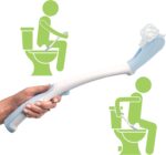 Juvo Toilet Aid - Personal Bottom Wiping Tool, Bathroom Mobility Aid for Disabled, Elderly, and Surgery Recovery - 18" long wand with hygienic cover