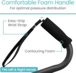 Vive Offset Walking Cane with Comfort-Foam Handle - for Women, Men, Seniors - Lightweight & Adjustable Single Point Walking Stick with a Non-Slip Tip for Stability, Balance, & Support - Image 3