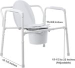 McKesson Heavy-Duty Folding Bariatric Commode Chair with 12 qt Bucket, 650 lbs Weight Capacity, 13 3/4 in Seat Width, 1 Count - Image 4