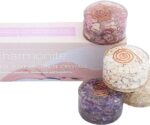 4 Sleep Aid Crystals and Healing Stones. Protection and Anxiety Relief Gift. (Amethyst, Moonstone, Lepidolite, Howlite) Meditation Healing Crystals for Stress Relief, Relaxation, Restful Sleep