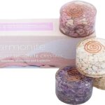 4 Sleep Aid Crystals and Healing Stones. Protection and Anxiety Relief Gift. (Amethyst, Moonstone, Lepidolite, Howlite) Meditation Healing Crystals for Stress Relief, Relaxation, Restful Sleep