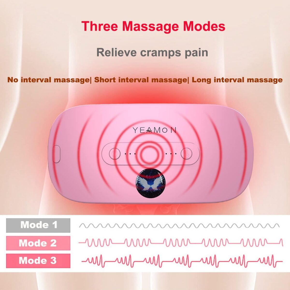 Portable Cordless Heating Pad, Electric Waist Belt Device, Fast Heating Pad with 3 Heat Levels and 3 Massage Modes, Back or Belly Heating Pad, Gifts for Her, Women and Girl - Image 4