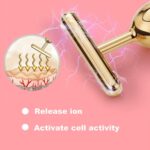 Yeamon 2 in 1 Face Massager Golden Facial Electric 3D Roller and T Shape Arm Eye Nose Massager Skin Care Tool - Image 3